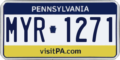 PA license plate MYR1271