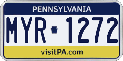 PA license plate MYR1272