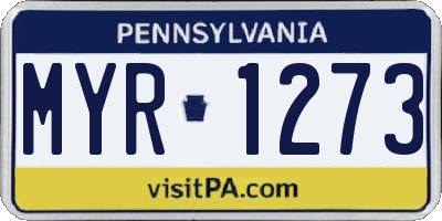 PA license plate MYR1273