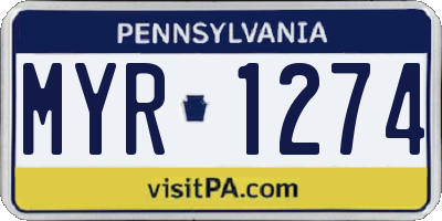 PA license plate MYR1274