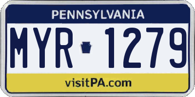 PA license plate MYR1279