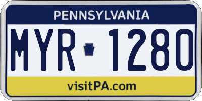 PA license plate MYR1280