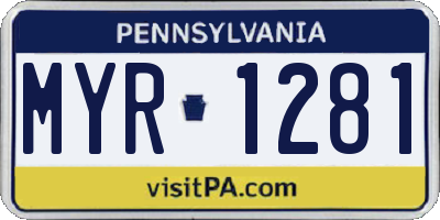 PA license plate MYR1281