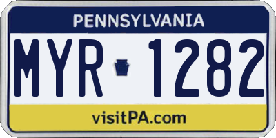 PA license plate MYR1282
