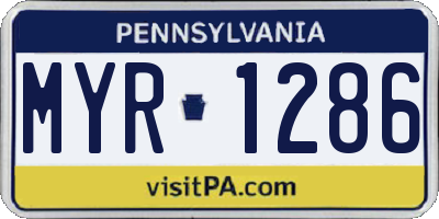 PA license plate MYR1286