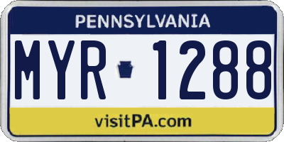 PA license plate MYR1288