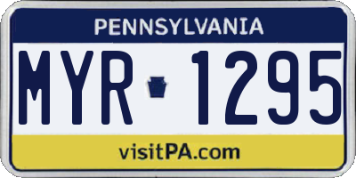 PA license plate MYR1295