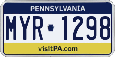 PA license plate MYR1298