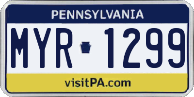 PA license plate MYR1299