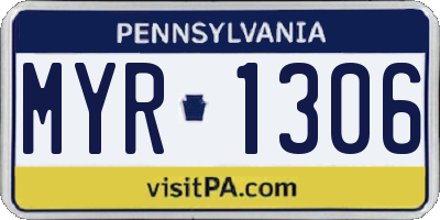 PA license plate MYR1306