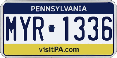 PA license plate MYR1336