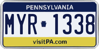 PA license plate MYR1338