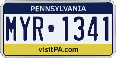 PA license plate MYR1341