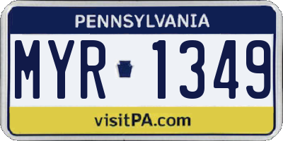 PA license plate MYR1349