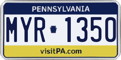 PA license plate MYR1350