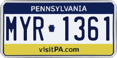 PA license plate MYR1361