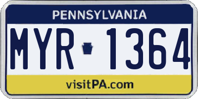 PA license plate MYR1364