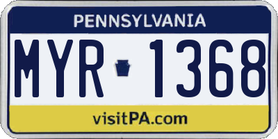 PA license plate MYR1368
