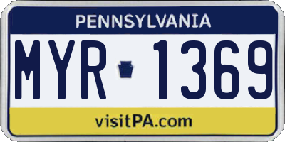 PA license plate MYR1369