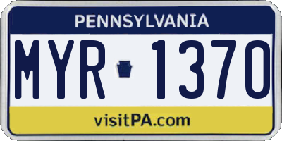 PA license plate MYR1370