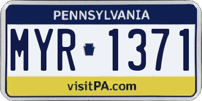 PA license plate MYR1371
