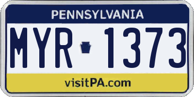 PA license plate MYR1373