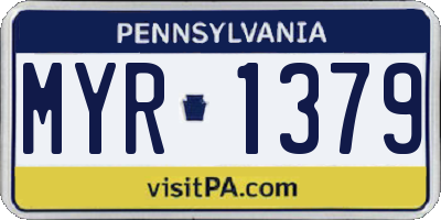 PA license plate MYR1379