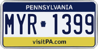 PA license plate MYR1399