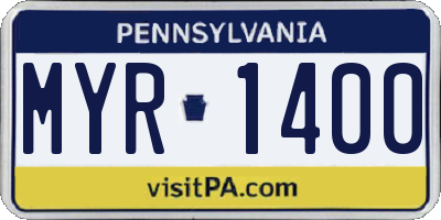 PA license plate MYR1400