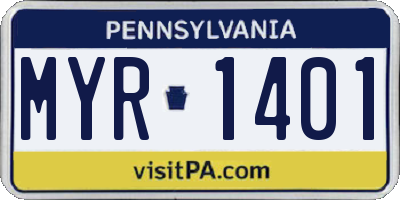 PA license plate MYR1401