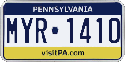 PA license plate MYR1410