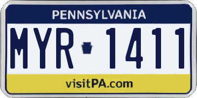 PA license plate MYR1411