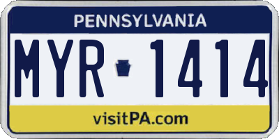 PA license plate MYR1414