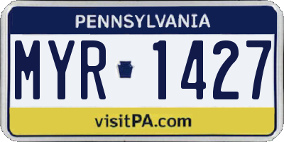 PA license plate MYR1427
