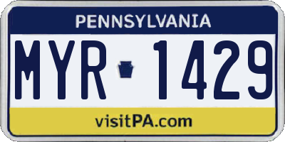 PA license plate MYR1429