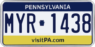 PA license plate MYR1438