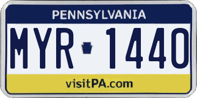 PA license plate MYR1440