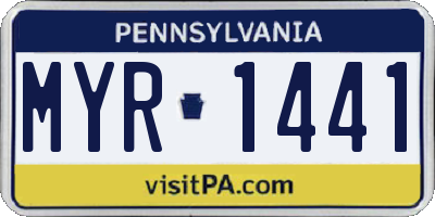 PA license plate MYR1441