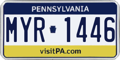 PA license plate MYR1446