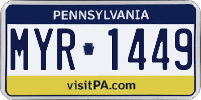 PA license plate MYR1449