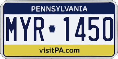 PA license plate MYR1450