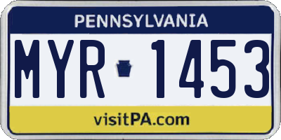 PA license plate MYR1453