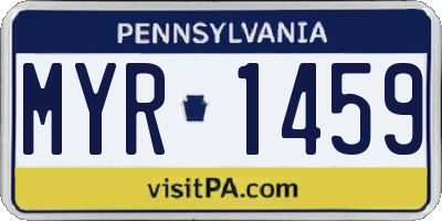 PA license plate MYR1459