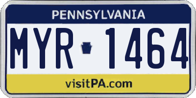 PA license plate MYR1464