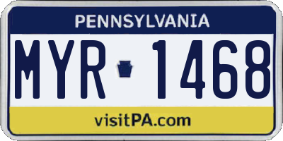 PA license plate MYR1468