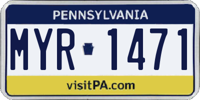 PA license plate MYR1471