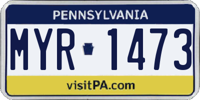 PA license plate MYR1473