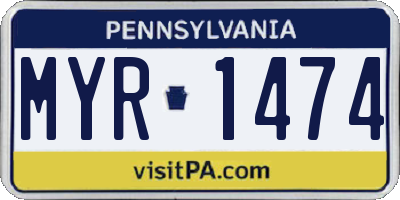 PA license plate MYR1474