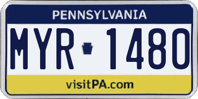 PA license plate MYR1480