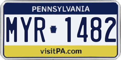 PA license plate MYR1482